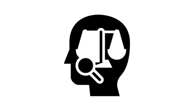 Law Justice Dictionary glyph icon animation. Family And Social Norms, Leasing And Breach Of Contract, Penalty And Divorce Law