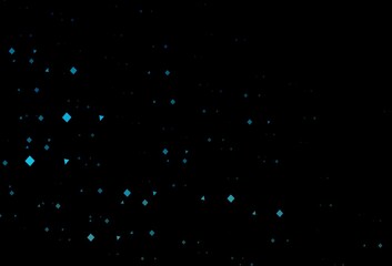 Dark blue vector background with triangles, circles, cubes.