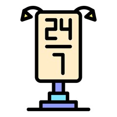 Service center lightbox icon. Outline service center lightbox vector icon color flat isolated