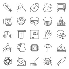 Outline icons for thanksgiving.
