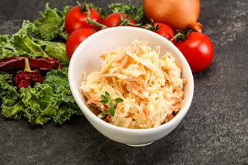 Vegetarian Cole slaw salad with cabbage