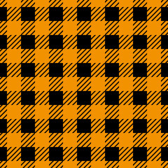 Buffalo plaid pattern, Checkered orange background, Tartan seamless pattern vector illustration