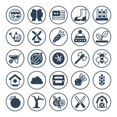 Circle glyph icons for thanksgiving.