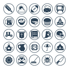 Circle glyph icons for thanksgiving.