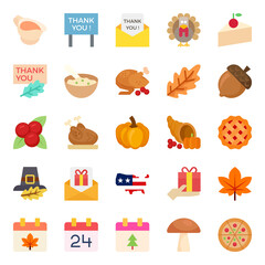 Flat icons for thanksgiving.