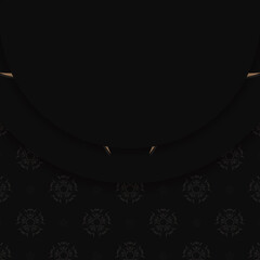 Black brochure with brown mandala ornament prepared for typography.