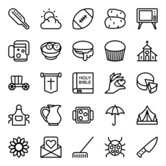 Outline icons for thanksgiving.