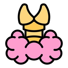 Healthy gland thyroid icon. Outline healthy gland thyroid vector icon color flat isolated