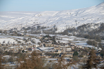 winter landscape in the Yorkshire dales at Reeth