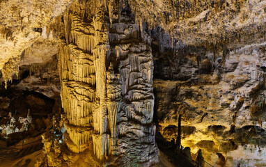 View of Neptune Cave, ancient cave in Alghero, Sardinia, Italy