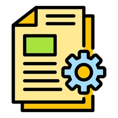 Fototapeta premium Job paper icon. Outline job paper vector icon color flat isolated