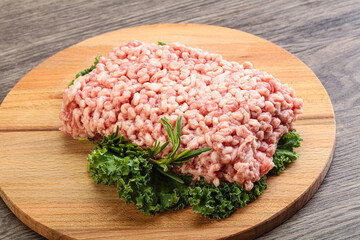 Raw pork minced meat for cooking