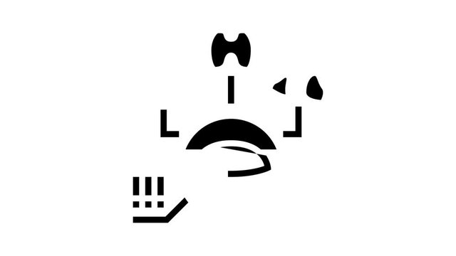 Endocrinology Medical Disease glyph icon animation. Parathyroid And Pituitary Gland, Acromegaly And Hypothyroidism, Hypothalamus And Adrenal Insufficiency Endocrinology