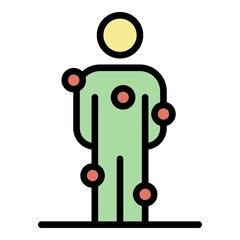 Doctor body analyzer icon. Outline doctor body analyzer vector icon color flat isolated