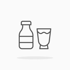 Milk icon. Outline Style. Editable Stroke and pixel perfect. Vector illustration. Enjoy this icon for your project.
