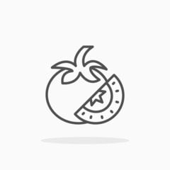 Tomato icon. Outline Style. Editable Stroke and pixel perfect. Vector illustration. Enjoy this icon for your project.
