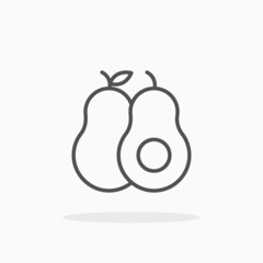 Avocado icon. Outline Style. Editable Stroke and pixel perfect. Vector illustration. Enjoy this icon for your project.