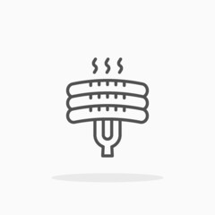 Sausage icon. Outline Style. Editable Stroke and pixel perfect. Vector illustration. Enjoy this icon for your project.