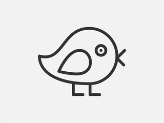 Bird toy icon on white background. Line style vector illustration.