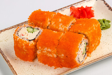 Japanese Sushi roll with crab surimi