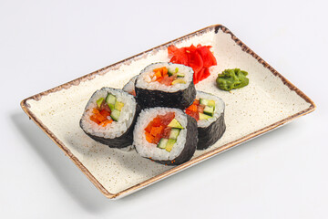 Vegan japanese roll with vegetables