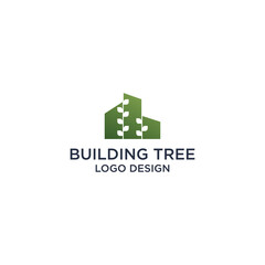 BUILDING TREE LOGO DESIGN VECTOR