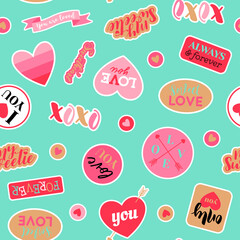Cute valentines element seamless pattern background.