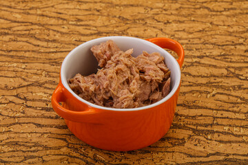 Canned tuna fillet for salad