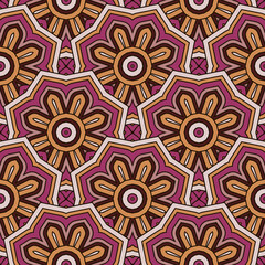 Vector seamless background. Endless colorful texture. Use for wallpaper, textile, book cover, clothes. In violet and yellow colors