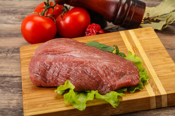 Raw beef piece for cooking