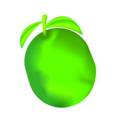 Green mango vector cartoon illustration