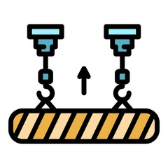 Lift construction icon. Outline lift construction vector icon color flat isolated