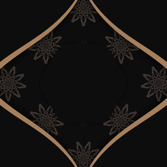 Greeting card in black with greek brown pattern for your congratulations.