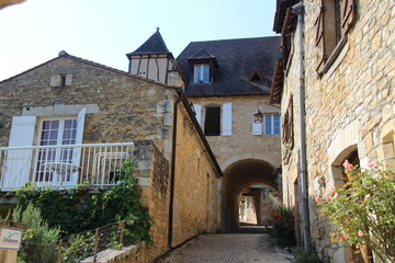 Fototapeta na wymiar Castelnaud-la-Chapelle, Dordoña, Francia. Pueblo con castillo en Aquitania.