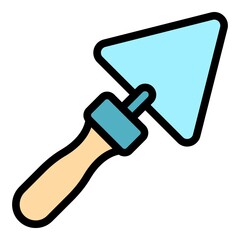 Obraz premium Metal trowel icon. Outline metal trowel vector icon color flat isolated