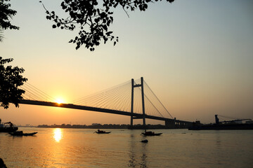 Fototapeta premium Vidyasagar Setu or Second Hooghly Bridge in Kolkata