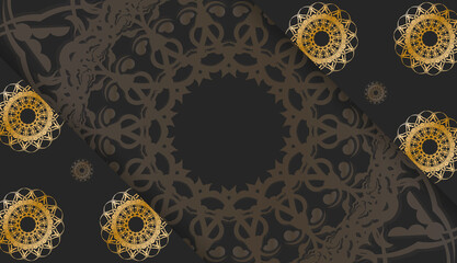 Black background with greek gold ornaments for design under your logo