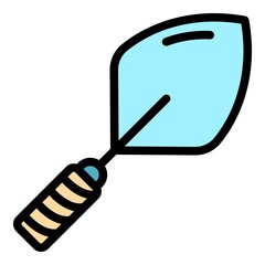 Industry trowel icon. Outline industry trowel vector icon color flat isolated