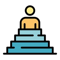 Excellence podium icon. Outline excellence podium vector icon color flat isolated