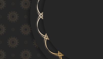Black background with Greek gold pattern and space for your logo