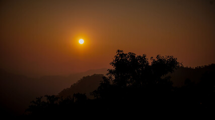 sunset over the mountains