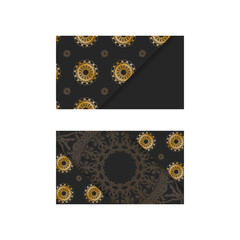 Black business card with luxurious gold pattern for your brand.
