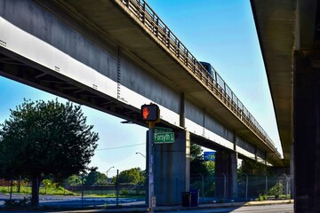  Elevated rail train track over Atlanta streets