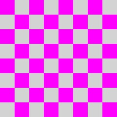 Checkerboard 8 by 8. Light grey and Magenta colors of checkerboard. Chessboard, checkerboard texture. Squares pattern. Background.