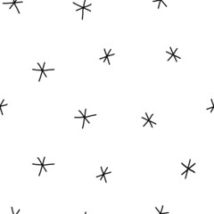 Fototapeta premium Trendy seamless patterns with snowflake in simple style. Vector illustration.