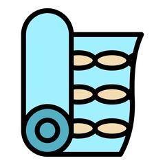 Wallpaper roll icon. Outline wallpaper roll vector icon color flat isolated