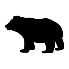 Obraz na płótnie Canvas Vector illustration of a bear. Black silhouette on a white background.