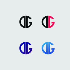 DG initial letter logo vector template | Creative modern monogram Circle logo
