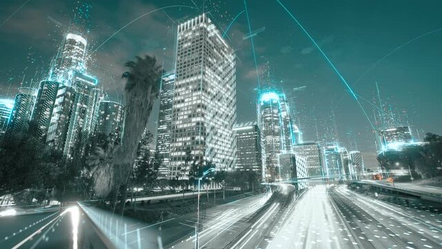 Digital city concept. Artificial Intelligence technology in smart city