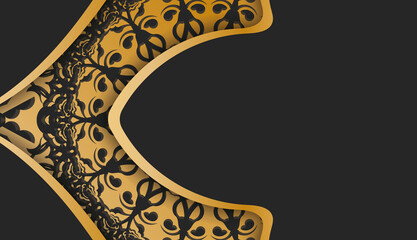 Black background with vintage gold ornament for design under the text